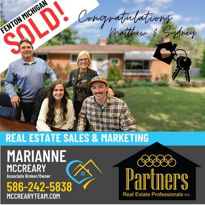 Bill McCreary, Union Home Mortgage and Realtor®, Marianne McCreary teamed up with buyers, Matthew and Sydney. SUCCESS!!!