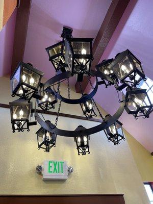 Chandelier in entryway