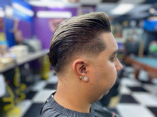 Low faded Pompadour by none other then Martin the barber