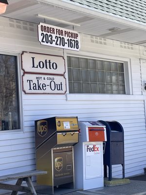 UPS fedex drop boxes.