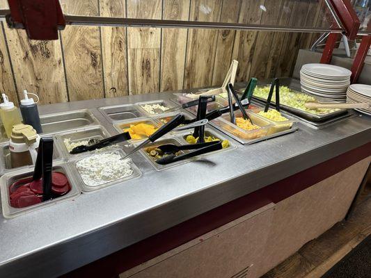 Salad bar on the buffet