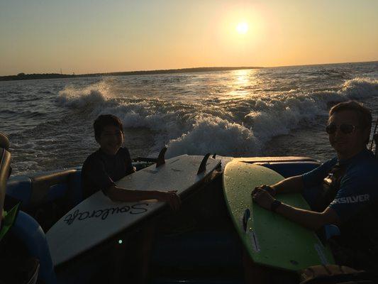 Wake Surfing classes every Wednesday evening.  Private lessons and boat charters available year round