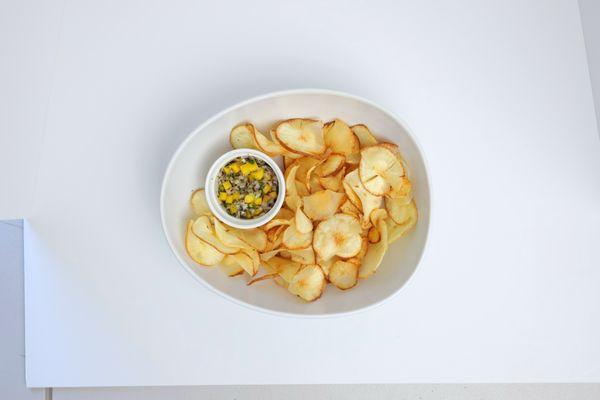 YUCCA CHIPS WITH MANGO BASIL SALSA