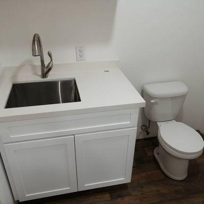 Finish plumbing fixtures replaced (faucet & toilet)