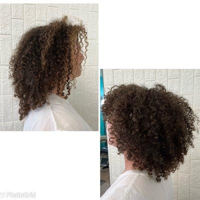 Before and After Curly Cut