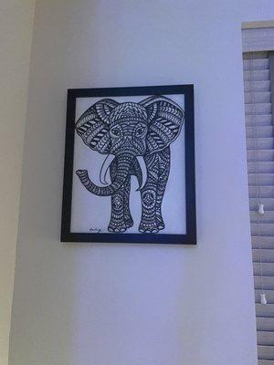 One of 9 pieces that Lisa framed for us. She did an impeccable job.