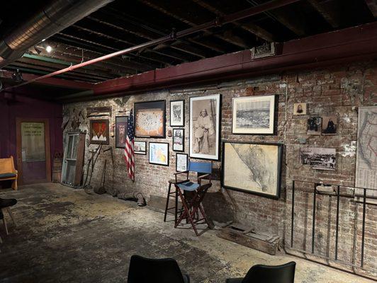 The first room on the underground tour, filled with photos and maps from Seattle's early history