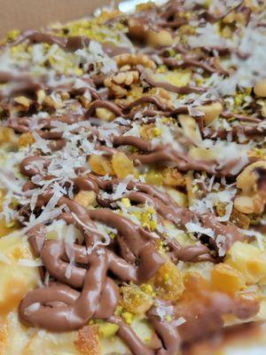 Nutella with nuts and coconut feteer