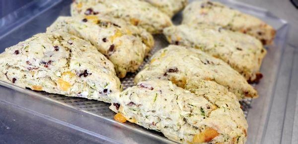 Zucchini bacon cheddar scones