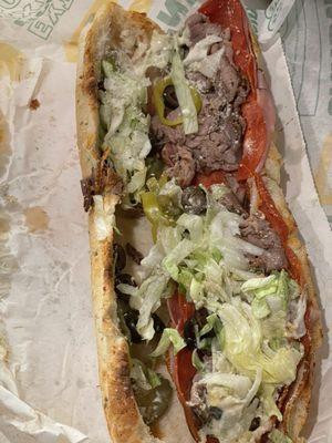 #30 The Beast - Italian Herbs & Cheese, Lettuce, Pickles, Black Olives, Banana Peppers, Oil, Red Wine Vinegar, Roasted Garlic Aioli