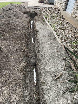 Another angle of the sewer line replacement.