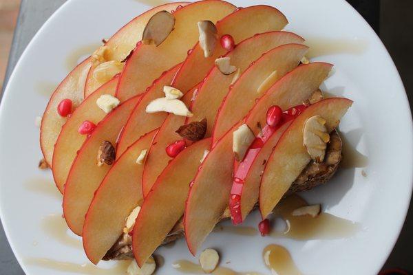 Apple Honey Almond Butter Toast