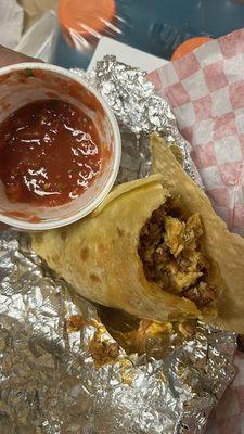 Chorizo breakfast burrito