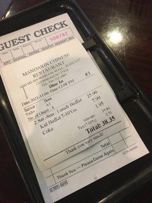 Our lunch tab