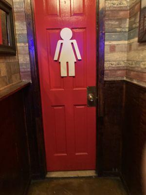 Ladies room outside door