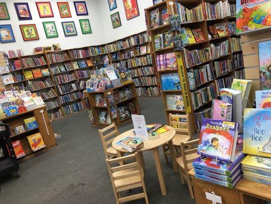 The children's section, always hard to get the kiddos out of here, and nearly impossible to leave without buying something!