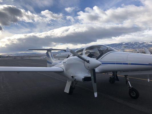 Diamond DA42 fixed and ready to continue its trip to Australia