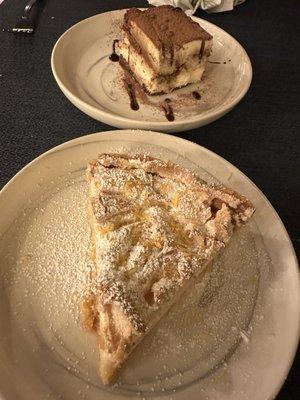 Tiramisú and torta de limón