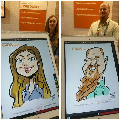 Corporate event digital caricatures