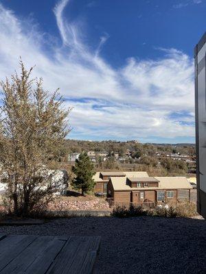 One of the cabins available at foot of the rockies rv park