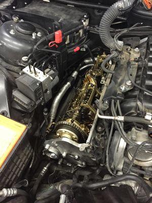 Upper timing cover reseal on a BMW V8