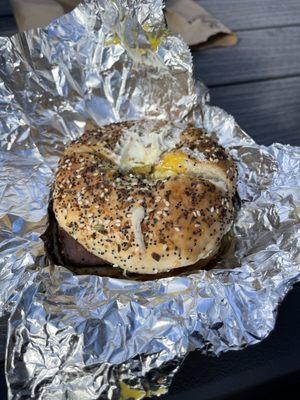 The Godfather bagel. Amazing! Great service and friendly staff! A must stop if you're in Lansing, MI