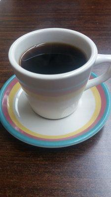 Cute saucer, great cup of coffee.