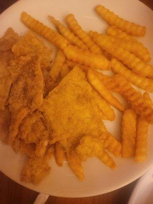 Chicken tender with fries