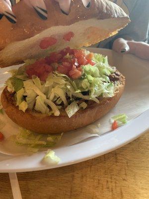 Steak Torta with everything