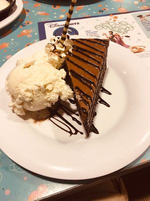 Chocolate Peanut Butter Cake with ice cream