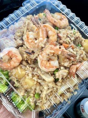 Pineapple Fried Rice with Shrimp.