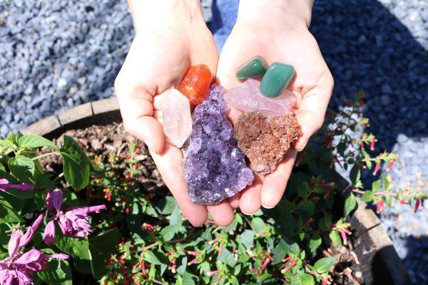 Crystals: You'll find a variety of inspiring small and large stones from Rose Quartz to Malachite.