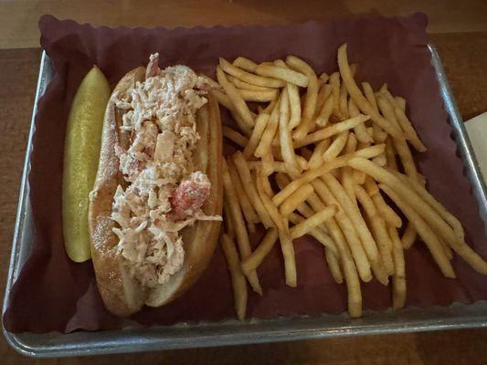 Lobster roll with fries