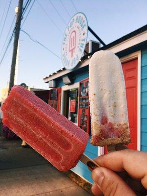 Strawberry Cheesecake (white) and Strawberry Lemonade (Red)