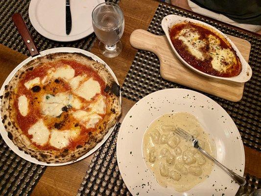 Pizza, lasagna and gnocchi