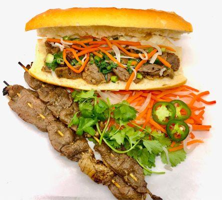 Beef lemongrass Banh Mi