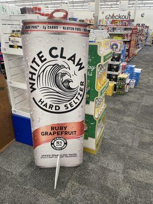 Giant white claw cardboard cut out??? LOL