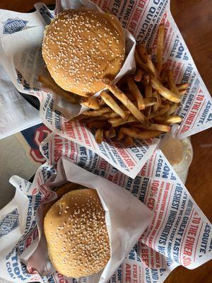 Ahi Tuna Sandwich, Mushroom Burger and Hand - Cut Idaho Fries