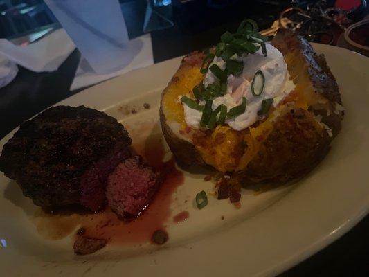 Wednesday Steak Special comes with salad and baked potato