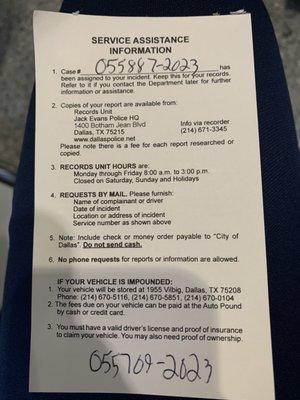 Police report case# from my case. Ir clearly states in their lease that the tenant being in danger was grounds for termination of the lease.