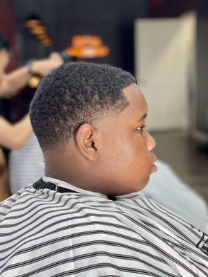 Taper fade and line up.