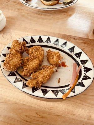 Chicken strips - couldn't resist digging in pre picture