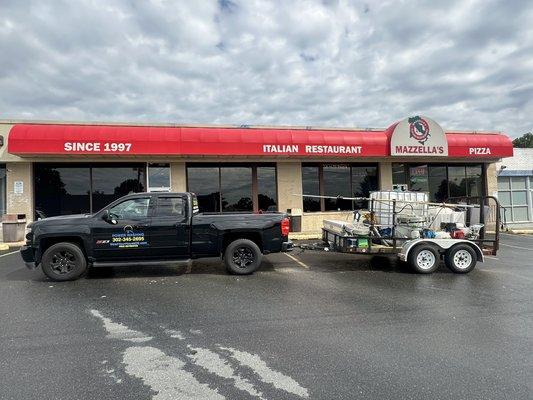 Restaurant porch and patio cleaning.