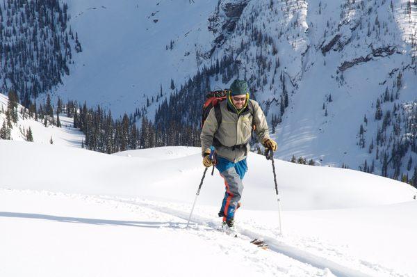 Don styling the Couloir Bibs in British Columbia