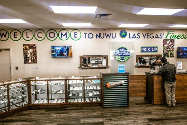 In-store shot of NuWu North and our wooden display cases. Our friendly budtenders assisting our regulars. 

LVPCA I D801