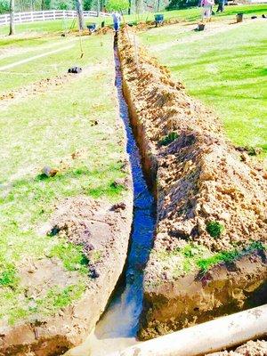 Drainage and irrigation install in the Conroe