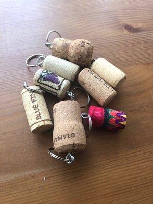 Wine cork keychains!