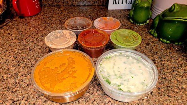 Various Dipping Sauces w/Entrees (12/24/21). @Chef_Of_India #JerseyCity #IndianFood #FoodPorn