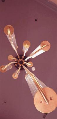 Stairway chandelier commision for Selby's resturant in Atherton CA, designed by Magnus Schevene for Rose Gold Society