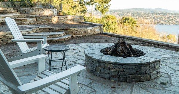 wide angle view of the walls from the patio